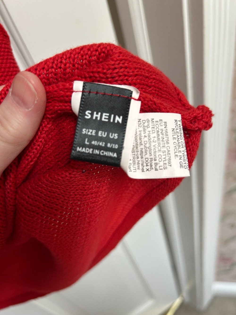 SHEIN Red Knit Cap Sleeve Sweater Top - Picture 4 of 5